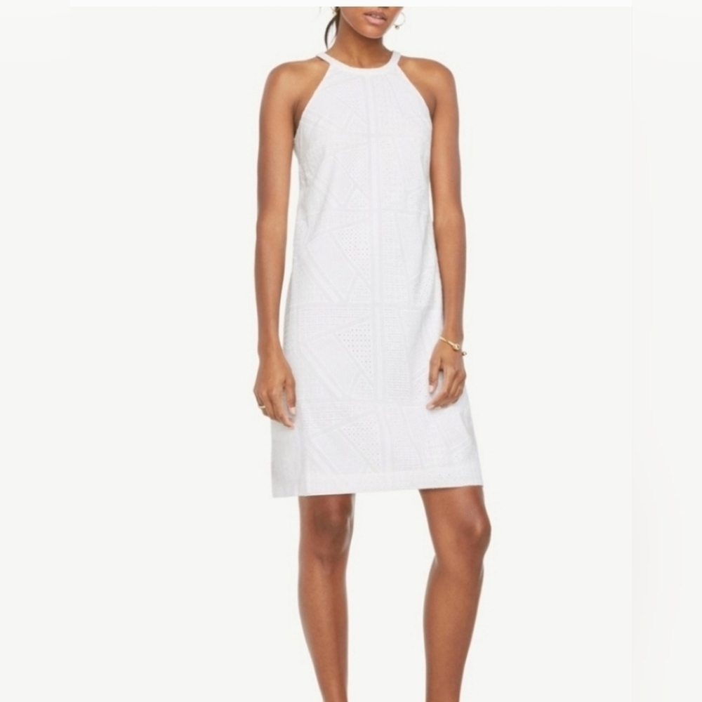 Ann Taylor Eyelet halter dress.Sz 2P